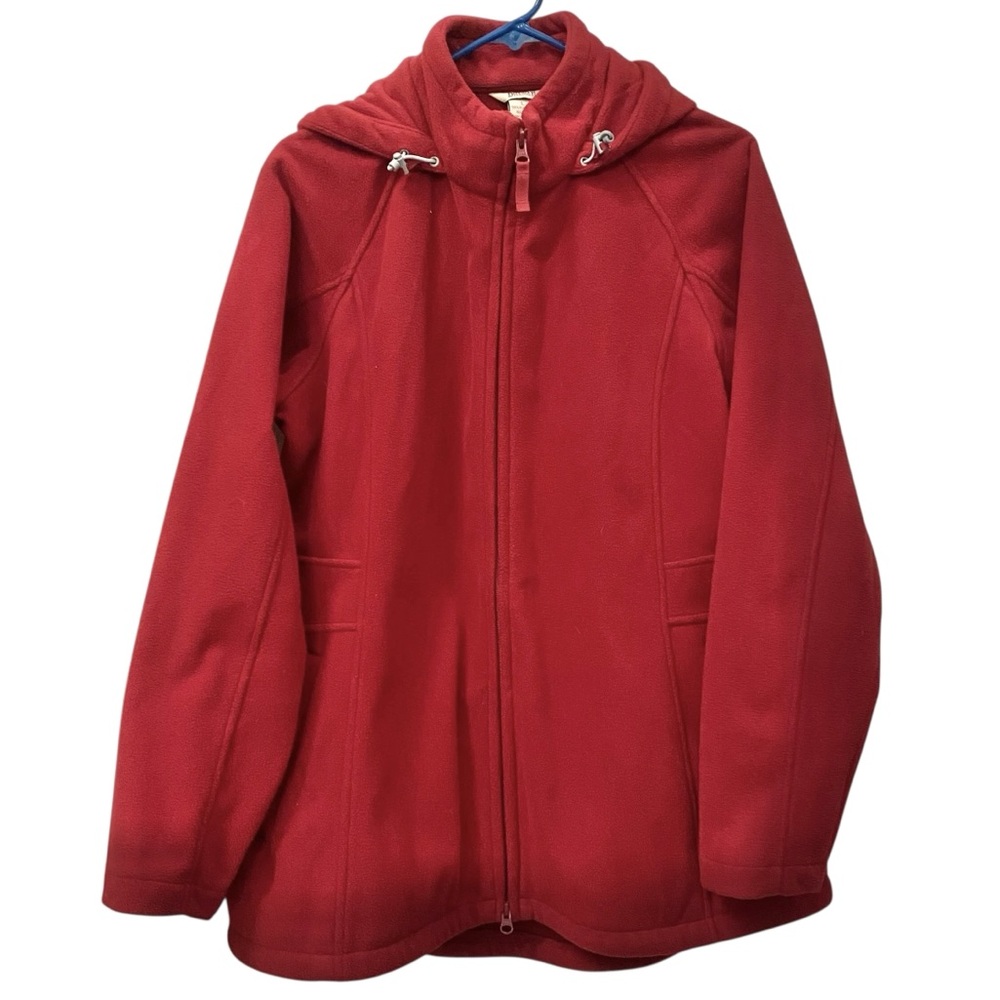 Duluth Trading Co Red Hooded windproof Jacket Coat sz L